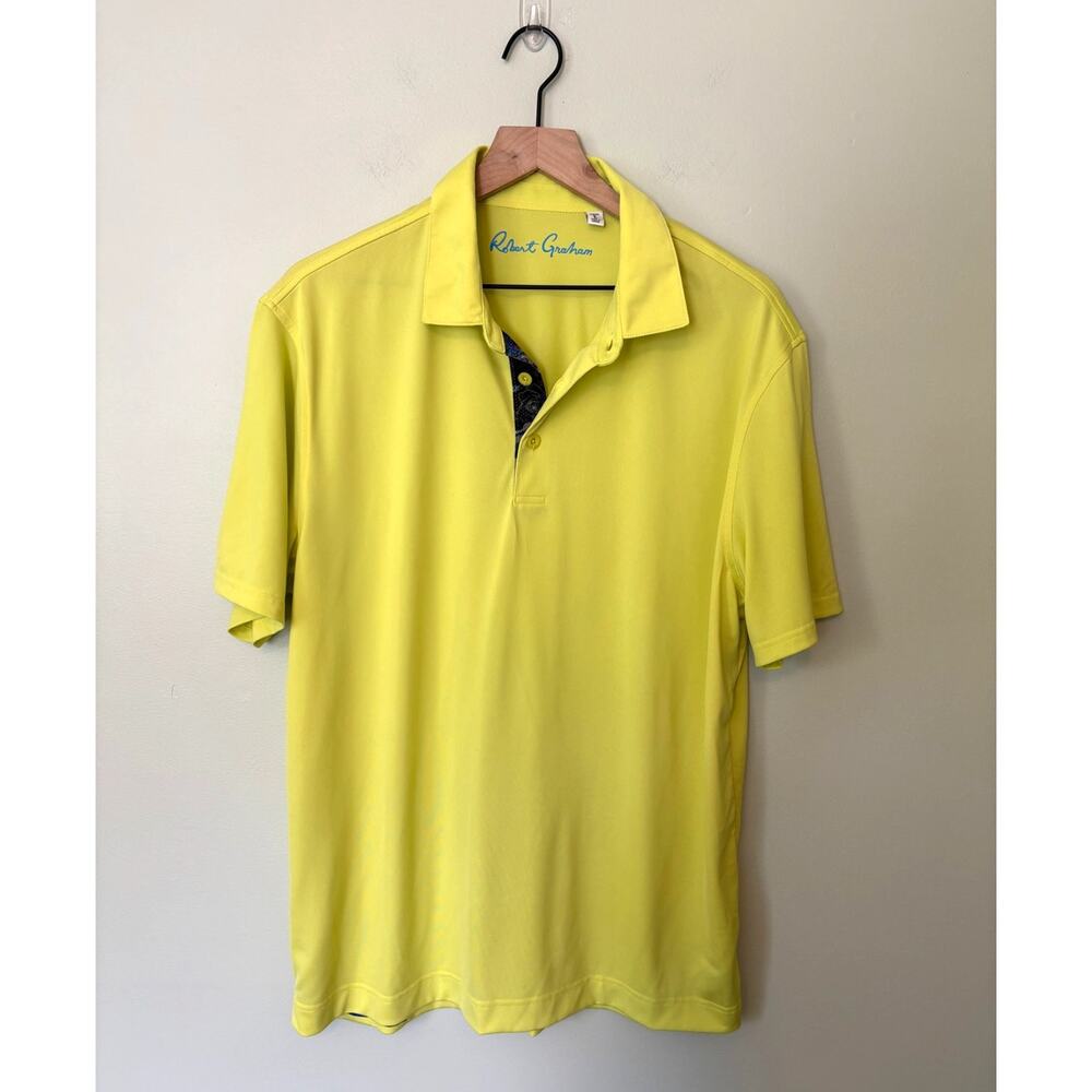 Robert Graham Bright Yellow Polo Shirt Large
